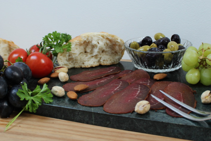 Sliced Hass pastirma charcuterie